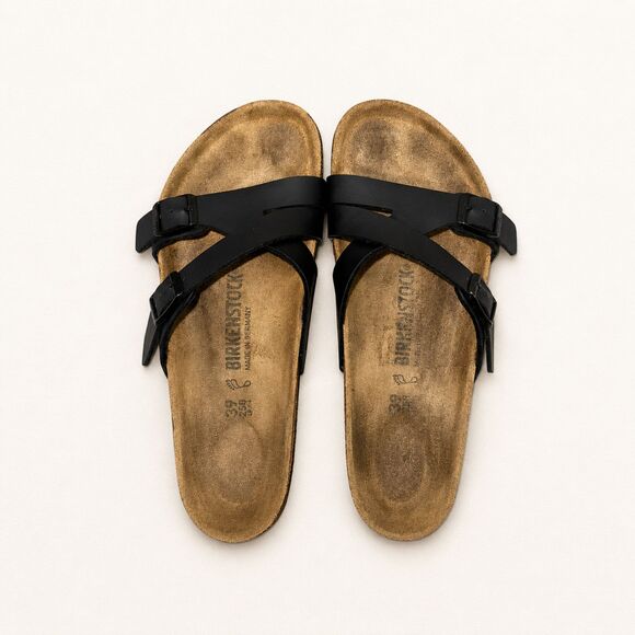 Birkenstock Shoes - Birkenstock Yao Black Birko-Flor Sandals EU 39 US 8 Asymmetrical Comfort